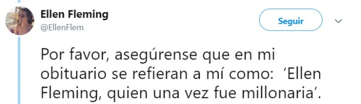 Comentarios en twitter de una chica que recibió un millón de dólares