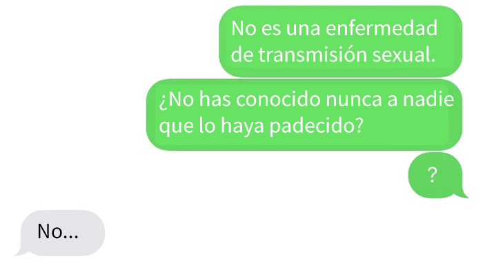 Conversación en whatsapp de un chico y una chica que le revela que tiene cáncer 