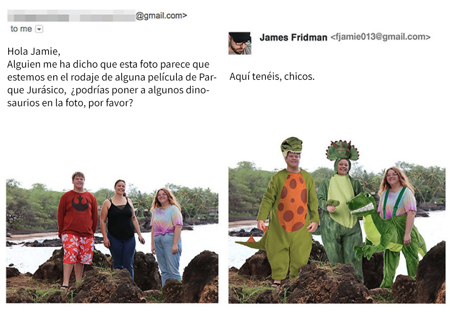 Cuenta de Email de un diseñador que cambia las fotos de personas con photoshop