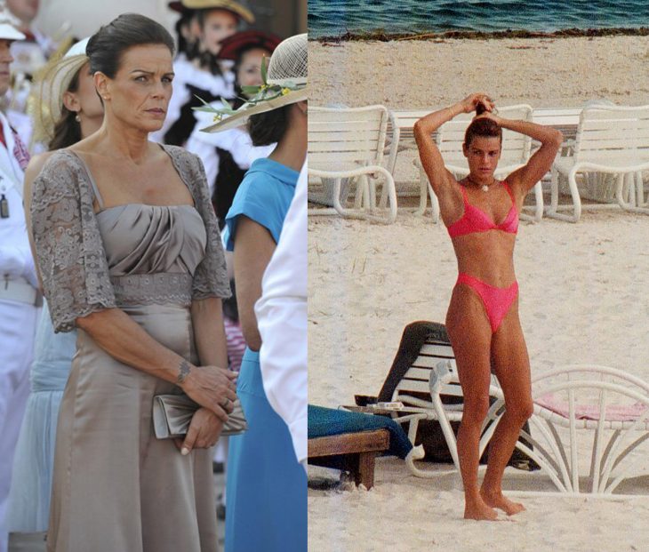 Princesa luciendo un estilo normal versus como se ve en bikini