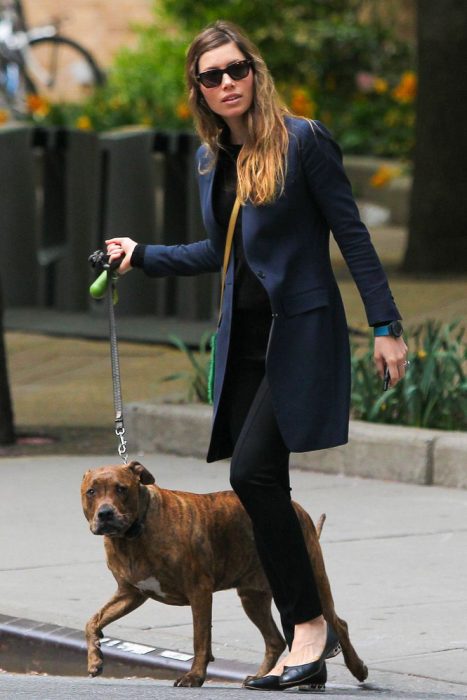 chica paseando a su mascota 