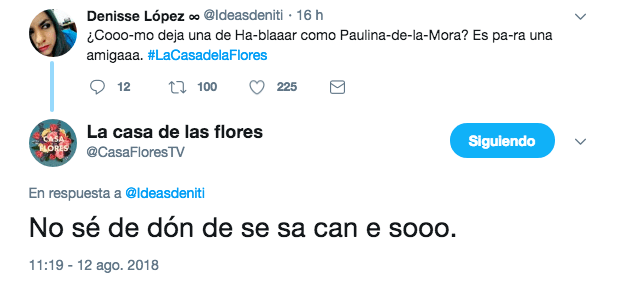 Comentarios en Twiter sobre la serie de la casa de las flores 