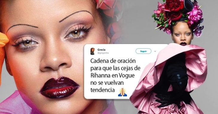 Rihanna apareció con cejas de los 90 y este es el peor comeback de maquillaje del siglo 