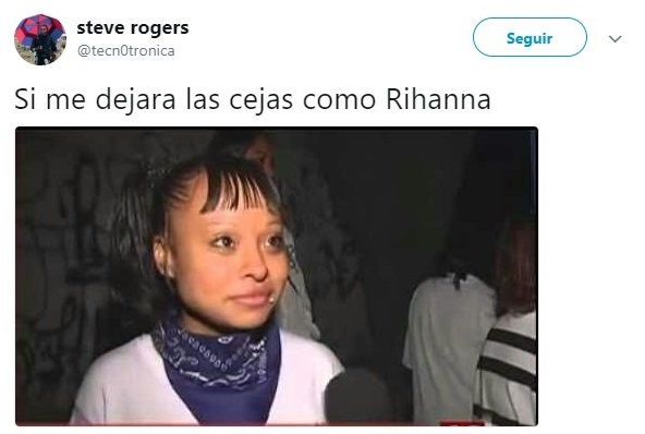 Tuit sobre ls cejas de Rihanna