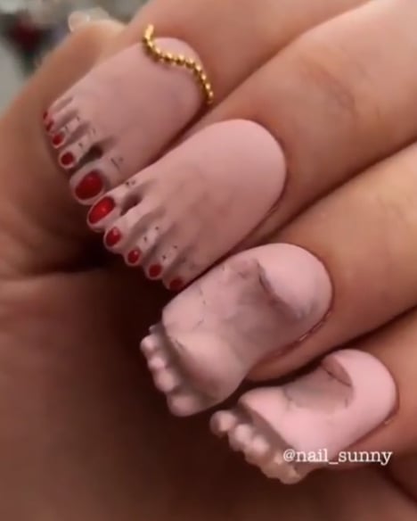 Uñas de pies creadas por nail sunny