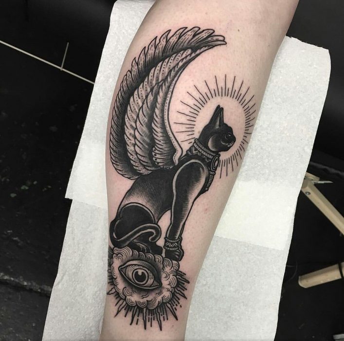 Tatuaje egipcio de gato