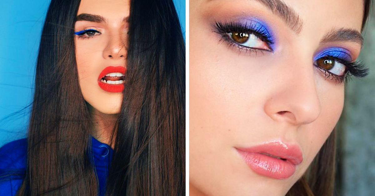 hablar bicapa Mentor 9 Looks de maquillaje con sombra azul para ojos café