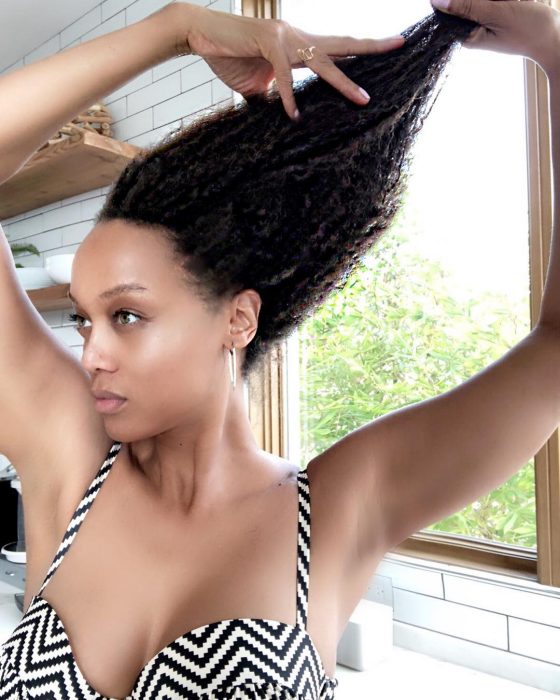 Tyra Banks sin peluca