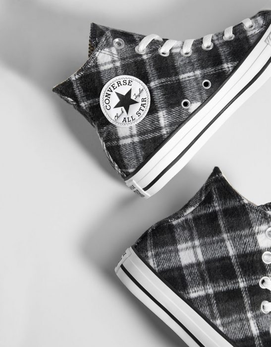 tenis converse con estampado de cuadros 