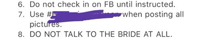 Mensaje que recibió un invitado a una boda del organizador