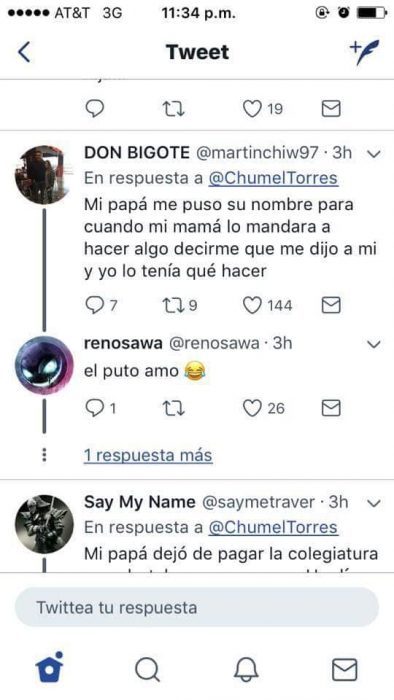 Comentarios en Twitter sobre los peores padres del año 