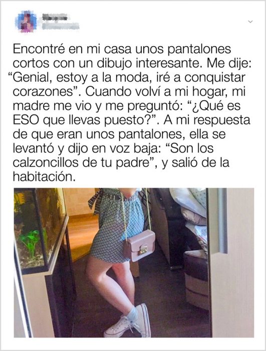 Comentario de una chica que salió a la calle usando los calzoncillos de su papá