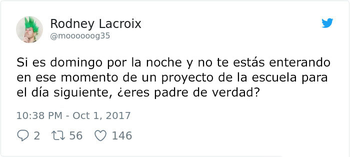 Comentarios en twitter sobre paternidad 