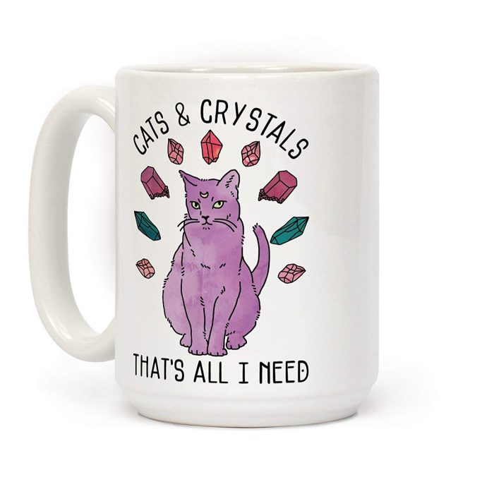 taza con gato morado 