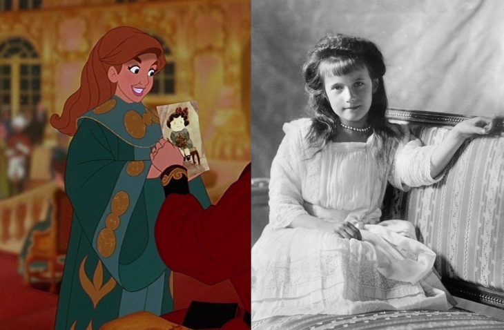 Comparación de Anastasia en la película y en la vida real