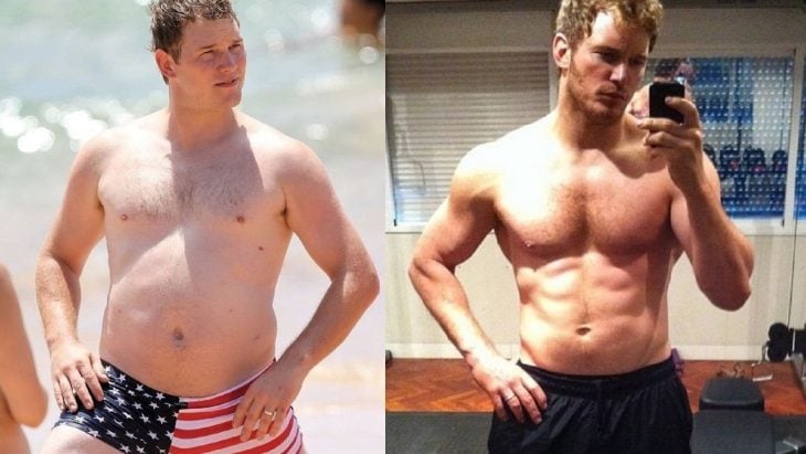 Chris Pratt antes y después de perder peso 