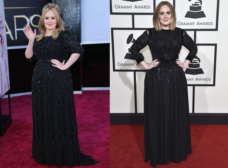 Adele antes y después de perder peso 