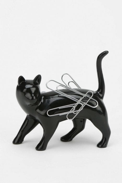 Imán para clips en forma de gato negro