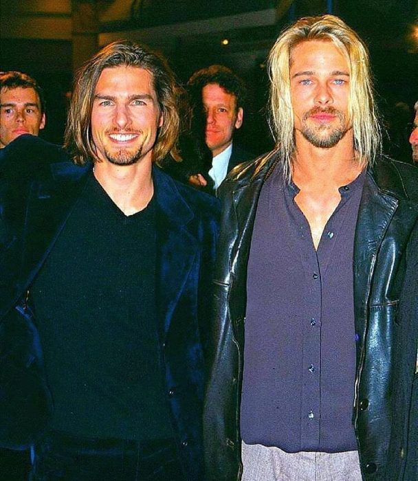 Tom Cruise y Brad Pitt en el estreno de la película Entrevista con el vampiro en 1994