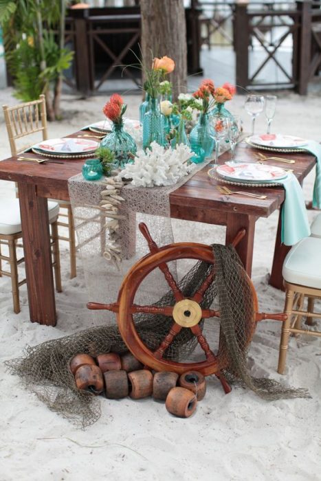 Decoración al estilo de La Sirenita para una boda 