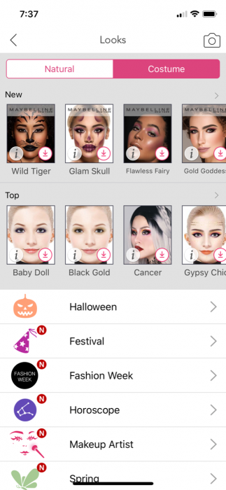 Aplicación youcam makeup para maquillaje de halloween