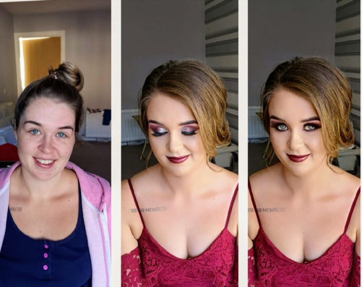 Chicas antes y después de cambiar su rostro con maquillaje 