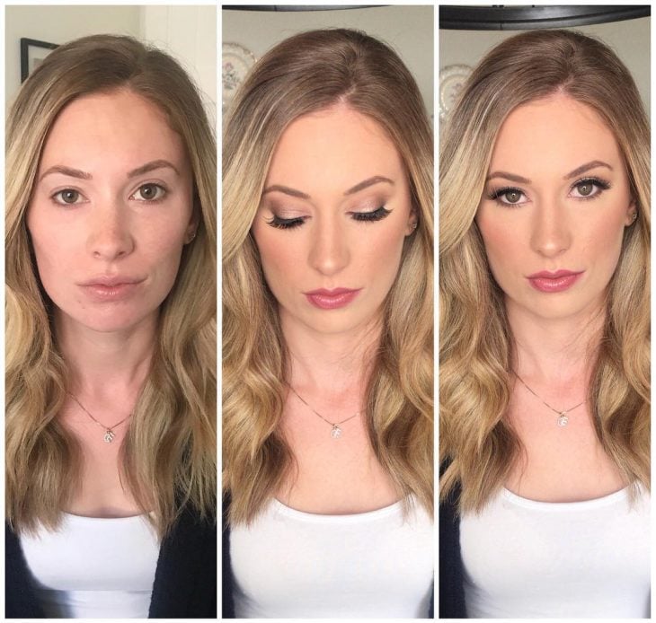 Chicas antes y después de cambiar su rostro con maquillaje 