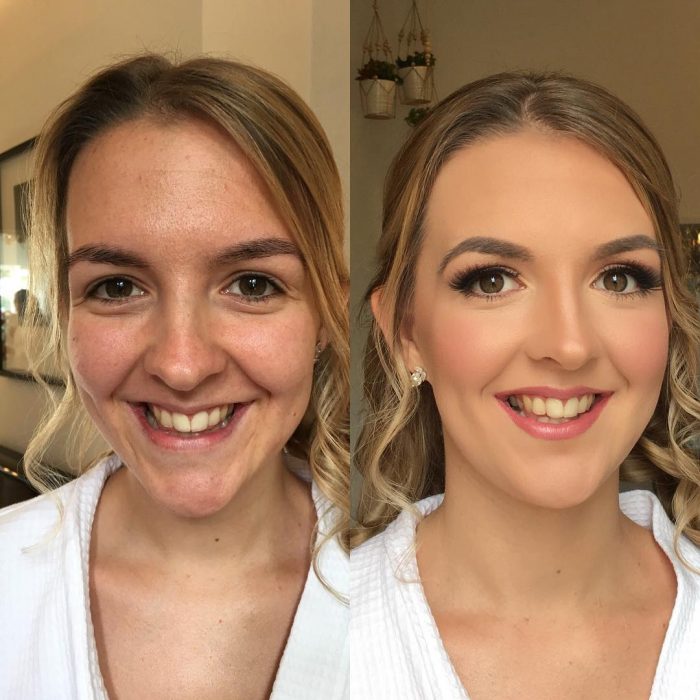 Chicas antes y después de cambiar su rostro con maquillaje 