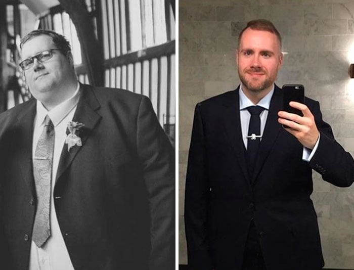 Personas antes y después de haber perdido peso 
