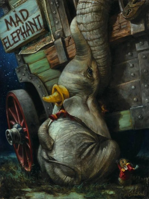 Pintura al óleo de Dumbo