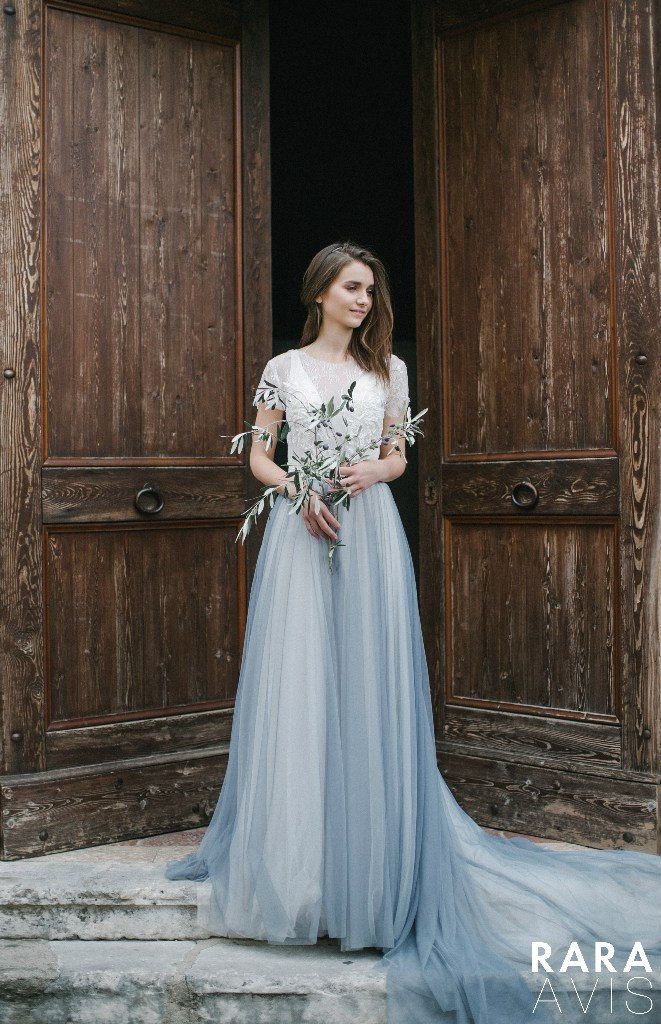 Vestidos de novia azul para llevar la