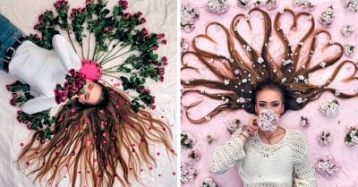 Crea obras de arte con su cabellera, y el resultado es tan mágico como un cuento de hadas