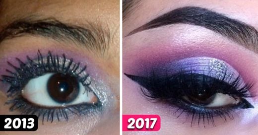 12 Chicas comparten fotos con su evolución a la hora de maquillarse 
