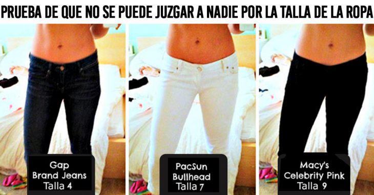 Publicó fotos de sí misma usando pantalones de distinta talla para mostrar que la industria de la moda nos engaña