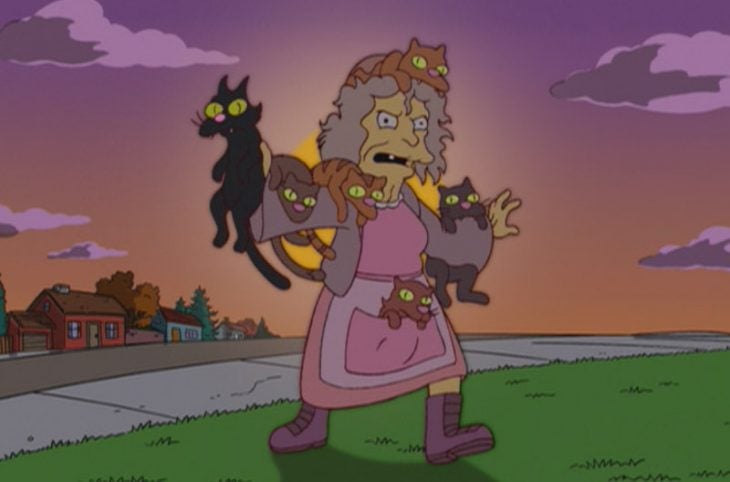 Mujer loca de los gatos