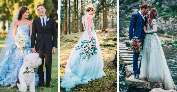 18 Vestidos de novia color azul; te harán olvidarte del tradicional blanco