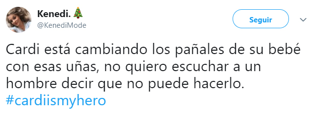 Comentarios en twitter sobre la maternidad de Cardi B y su odio a cambiar pañales