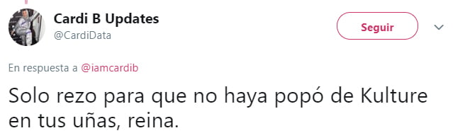 Comentarios en twitter sobre la maternidad de Cardi B y su odio a cambiar pañales