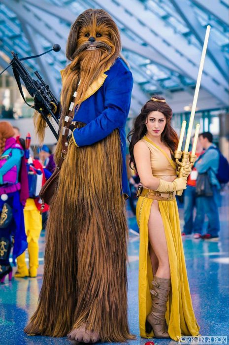 Cosplay de Bella y Bestia combinado con Star Wars