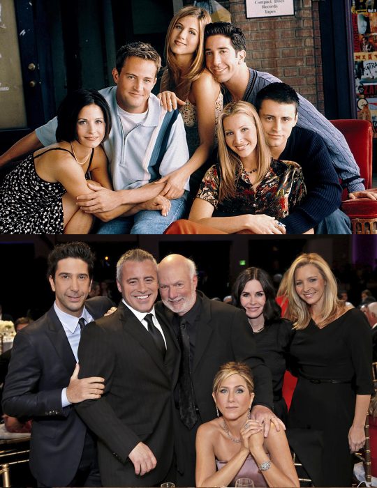 Elenco de la serie Friends reunidos antes y después