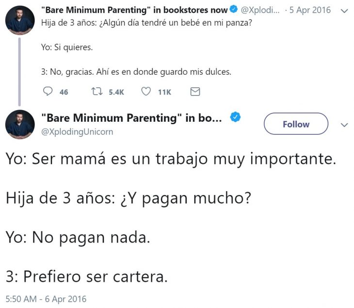 Padre comparte divertidas anécdotas de sus hijas en Twitter