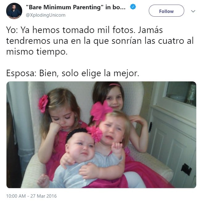 Padre comparte divertidas anécdotas de sus hijas en Twitter