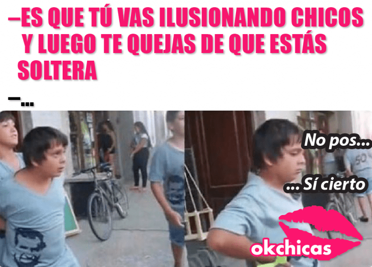 captura de pantalla memes okchicas niño peleando 