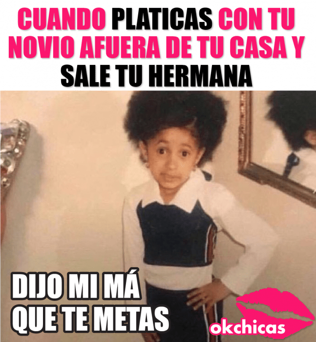 captura de pantalla memes okchicas niña con cabello negro morena 