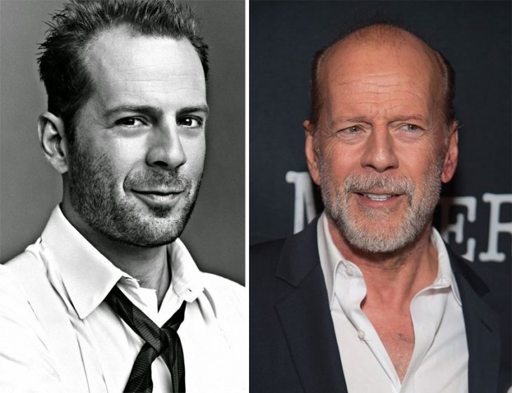 Bruce Willis antes y después de envejecer