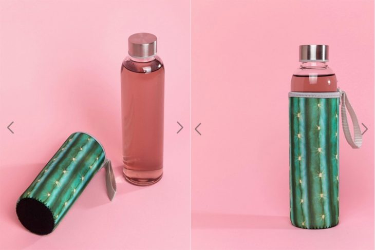 botella de plastico con funda de cactus 