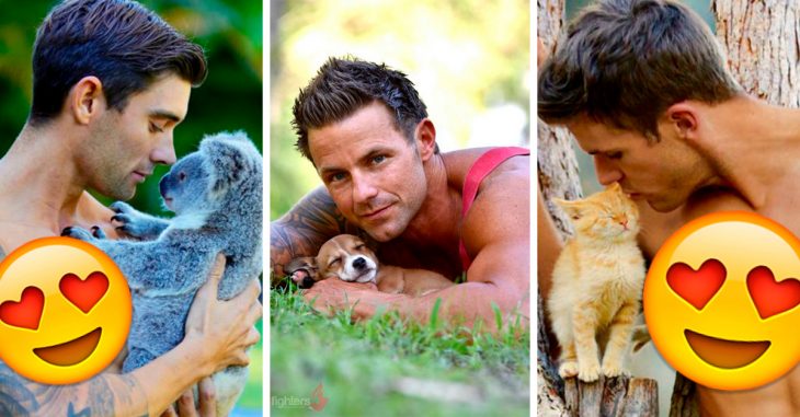 Estos calendarios de bomberos australianos posando con animales podrían causar que suba la temperatura