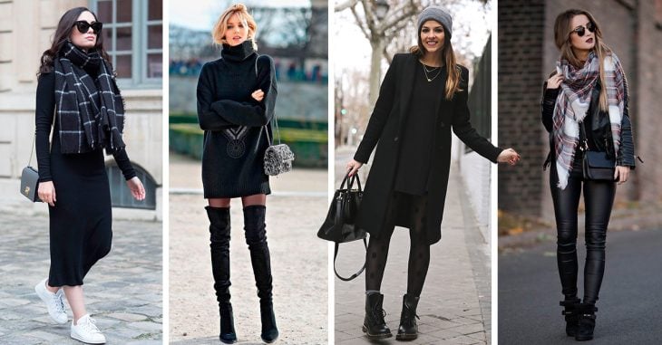15 Outfits con negro para brillar este invierno 2018.