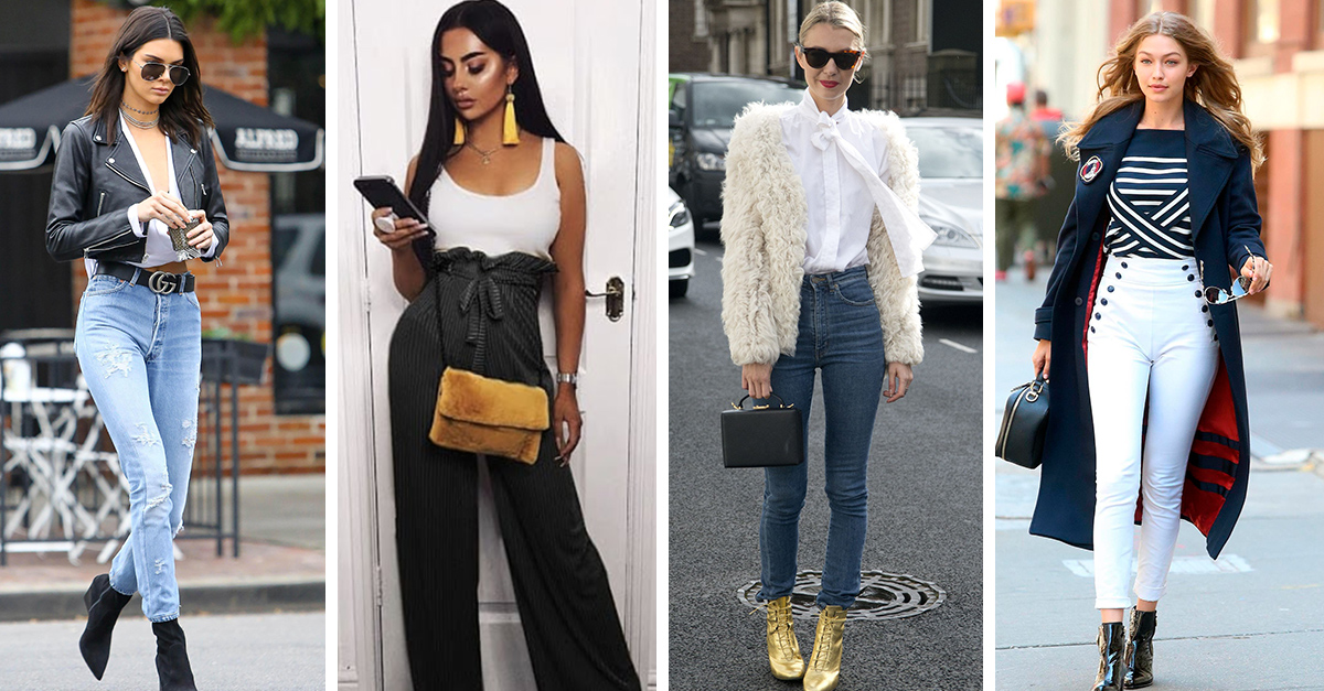 15 Outfits Con Pantalones De Tiro Alto Que Te Encantaran