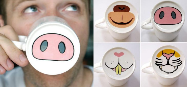 taza con nariz de cochino animales 